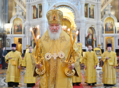 Slujirea Patriarhului de ziua pomenirii Sfîntului Ierarh Filaret, mitropolit al Moscovei, în Catedrala „Hristos Mîntuitorul”, or. Moscova