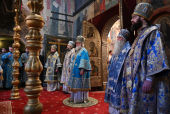 Slujirea Patriarhului de sărbătoarea Intrării în biserică a Preasfintei Născătoare de Dumnezeu în Catedrala „Adormirea Maicii Domnului” din Kremlinul Moscovei