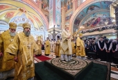 В Неделю 25-ю по Пятидесятнице Предстоятель Русской Церкви совершил Литургию в кафедральном соборе Христа Спасителя г. Калининграда