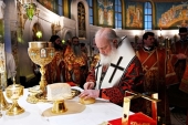 У день пам'яті священномученика Іларіона, архієпископа Верейського, Святіший Патріарх Кирил звершив Літургію в Стрітенському монастирі в Москві