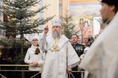 De sărbătoarea Nașterii Domnului mitropolitul de Astana Alexandr a săvîrșit Dumnezeiasca Liturghie în Catedrala episcopală „Înălțarea Domnului” din Almatî