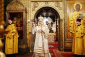 De sărbătoarea Soborului Preasfintei Născătoare de Dumnezeu Sanctitatea Sa Patriarhul Chiril a săvîrșit Dumnezeiasca Liturghie în Catedrala „Adormirea Maicii Domnului” din Kremlin, or. Moscova