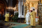 Запис трансляції Патріаршої Літургії в свято Різдва Христового в Храмі Христа Спасителя в Москві