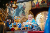 Slujirea Patriarhului de sărbătoarea Întîmpinării Domnului în Catedrala Patriarhală „Adormirea Domnului” din Kremlin, or. Moscova