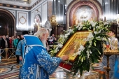 În ajunul sărbătorii Întîmpinarea Domnului Sanctitatea Sa Patriarhul Chiril a săvîrșit privegherea în Catedrala „Hristos Mîntuitorul”