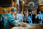 De sărbătoarea Întîmpinării Domnului Întîistătătorul Bisericii Ortodoxe Ruse a săvîrșit Dumnezeiasca Liturghie în Catedrala Patriarhală „Adormirea Domnului” din Kremlin, or. Moscova