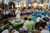 Slujirea Patriarhului în Duminica fiului risipitor în Catedrala „Hristos Mîntuitorul” din Moscova
