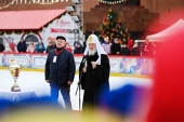 Святіший Патріарх Кирил відвідав фінальний етап X турніру з російського хокею на Красній площі