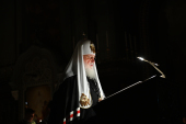 Slujirea Patriarhului în ziua de Luni a primei săptămîni din Postul Mare. Pavecernița cu citirea Canonului cel Mare al Cuviosului Andrei Criteanul în Catedrala „Hristos Mîntuitorul”