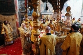 În Duminica lăsatului sec de brînză Sanctitatea Sa Patriarhul Chiril a săvîrșit Dumnezeiasca Liturghie în Catedrala „Adormirea Maicii Domnului” din Kremlinul Moscovei