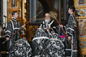 Slujirea Patriarhului în ziua de Miercuri a primei săptămîni din Postul Mare. Liturghia Darurilor mai înainte Sfințite