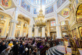 В Неделю Торжества Православия глава Митрополичьего округа в Республике Казахстан совершил Литургию в Вознесенском соборе Алма-Аты