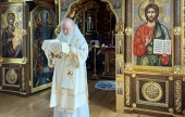 În Sîmbăta Mare Sanctitatea Sa Patriarhul Chiril a săvîrșit Dumnezeiasca Liturghie a Sfîntului Ierarh Vasile cel Mare