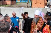 Глава Курганской митрополии совершил чин закладки нового храма в Чимеевском монастыре