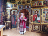 Slujirea Patriarhului de ziua odovaniei sărbătorii Paștelor la schitul „Sfântul Alexandru Nevski”