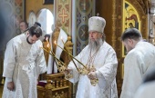 В праздник Вознесения Господня глава Казахстанского митрополичьего округа совершил Литургию в Софийском соборе Алма-Аты