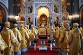 On commemoration day of Great Prince Vladimir Equal to the Apostles, Primate of Russian Orthodox Church celebrated liturgy at Church of Christ the Saviour