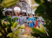 Slujirea Patriarhului în ajunul sărbătorii Adormirii Preasfintei Născătoare de Dumnezeu în Catedrala episcopală „Hristos Mântuitorul”