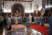 În ajunul sărbătorii Nașterii Preasfintei Născătoare de Dumnezeu Sanctitatea Sa Patriarhul Chiril a săvârșit privegherea în Catedrala „Hristos Mântuitorul”