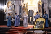 În ajunul sărbătorii Nașterii Preasfintei Născătoare de Dumnezeu Sanctitatea Sa Patriarhul Chiril a săvârșit privegherea în Catedrala „Hristos Mântuitorul”