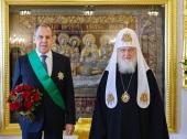 Ο Πατριάρχης Κύριλλος απένειμε στον υπουργό Εξωτερικών της Ρωσικής Ομοσπονδίας Σ. Λαβρόφ το παράσημο Δόξας και Τιμής A’ Τάξεως