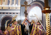 Slujirea Patriarhului în ajunul sărbătorii Înălțării Crucii Domnului în Catedrala „Hristos Mântuitorul”
