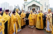 Патриарший экзарх всея Беларуси возглавил престольные торжества храма апостола Андрея Первозванного в Минске