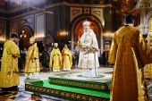 Slujirea Patriarhului de sărbătoarea Nașterii Domnului în Catedrala „Hristos Mântuitorul” din Moscova