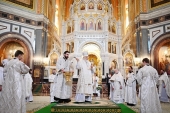 В Крещенский сочельник Святейший Патриарх Кирилл совершил Литургию в Храме Христа Спасителя в Москве