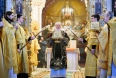 У дванадцяту річницю інтронізації Предстоятель Руської Церкви звершив Літургію в Храмі Христа Спасителя