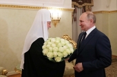 Президент России В.В. Путин поздравил Святейшего Патриарха Кирилла с годовщиной интронизации