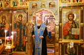 Slujirea Patriarhului în ajunul sărbătorii Întâmpinării Domnului la schitul „Sfântul Alexandru Nevski”