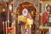 Slujirea Patriarhului de sărbătoarea Soborului Noilor Mucenici și Mărturisitori ai Bisericii Ruse la schitul „Sfântul Alexandru Nevski”