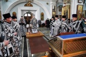 В среду первой седмицы Великого поста митрополит Минский Вениамин совершил Литургию Преждеосвященных Даров в Свято-Духовом кафедральном соборе Минска