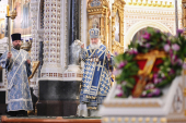 Slujirea Patriarhului în ajunul sărbătorii Bunei Vestiri a Preasfintei Născătoare de Dumnezeu în Catedrala „Hristos Mântuitorul”