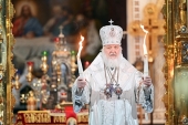 У свято Світлого Христового Воскресіння Святіший Патріарх Кирил очолив урочисте богослужіння в Храмі Христа Спасителя