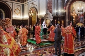 В день памяти святителя Николая Чудотворца Святейший Патриарх Кирилл совершил Божественную литургию в Храме Христа Спасителя в Москве