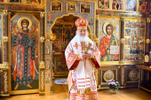 Slujirea Patriarhului de ziua pomenirii Sfinților întocmai cu Apostolii Metodie și Chiril Sla schitul „Sfântul Alexandru Nevski”