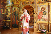 Патриаршее служение в праздник Владимирской иконы Божией Матери в Александро-Невском скиту