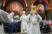 Патриаршая Литургия по случаю первой годовщины освящения главного храма Вооруженных сил Российской Федерации