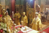 Metropolitan Hilarion of Volokolamsk concelebrates with His Beatitude Tikhon, Metropolitan of America and Canada, at St. Nicholas Cathedral in New York