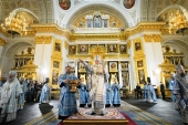 Întâistătătorul Bisericii Ortodoxe Ruse a săvârșit sfințirea după reconstrucție a catedralei situate pe locul aflării Icoanei Maicii Domnului de Kazan