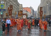 A hierarch of Serbian Orthodox Church takes part in festivities on the Day of Prophet Elias in Moscow