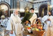 У день свята Преображення Господнього Предстоятель Руської Церкви звершив Літургію в Храмі Христа Спасителя