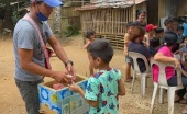 Aid given by Russian Church to people in need in Quezon Province, Philippines