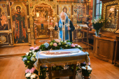 Slujirea Patriarhului în ajunul sărbătorii Adormirii Preasfintei Născătoare de Dumnezeu la schitul „Sfântul Alexandru Nevski”
