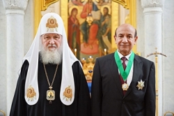 His Holiness Patriarch Kirill of Moscow and All Russia awards special representative of the Coptic Patriarchate Dr. Anton Milad