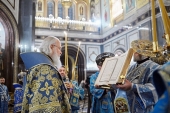 Напередодні свята Різдва Пресвятої Богородиці Святіший Патріарх Кирил звершив всеношну в Храмі Христа Спасителя