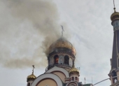 В Крестовоздвиженском храме города Алма-Аты произошел сильный пожар