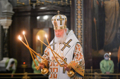 Slujirea Patriarhului în Duminica a 18-a după Cincizecime în Catedrala „Hristos Mântuitorul”. Proslăirea în ceata sfinților a arhimandritului Ghenadie (Parfentiev)